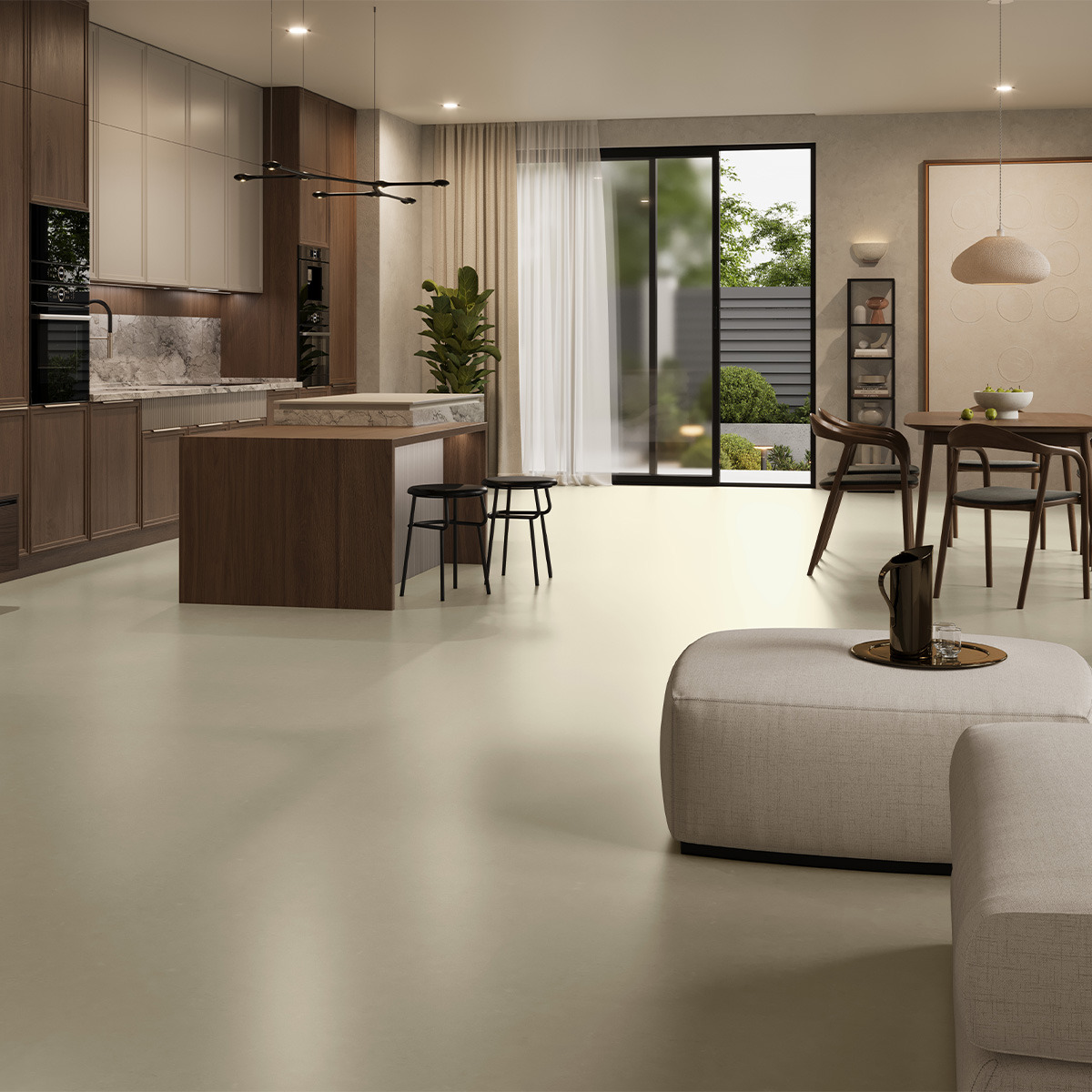 Hydro Step 5G Click LVT Flooring Oyster Concrete with Underlay