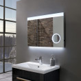 Deluxe Ultra Slim Landscape LED Illuminated Mirror with Magnifier 700 x 500