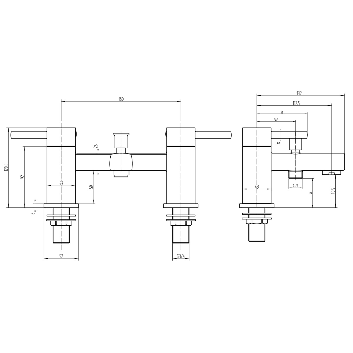 Wye Bath Shower Mixer
