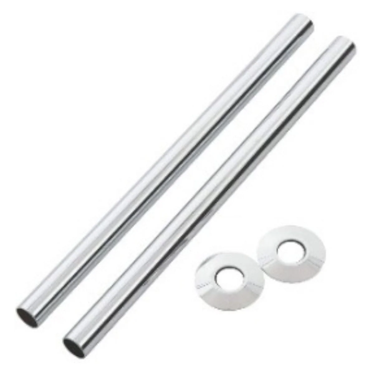 Radiator Pipe Sleeves 18 x 130mm Chrome