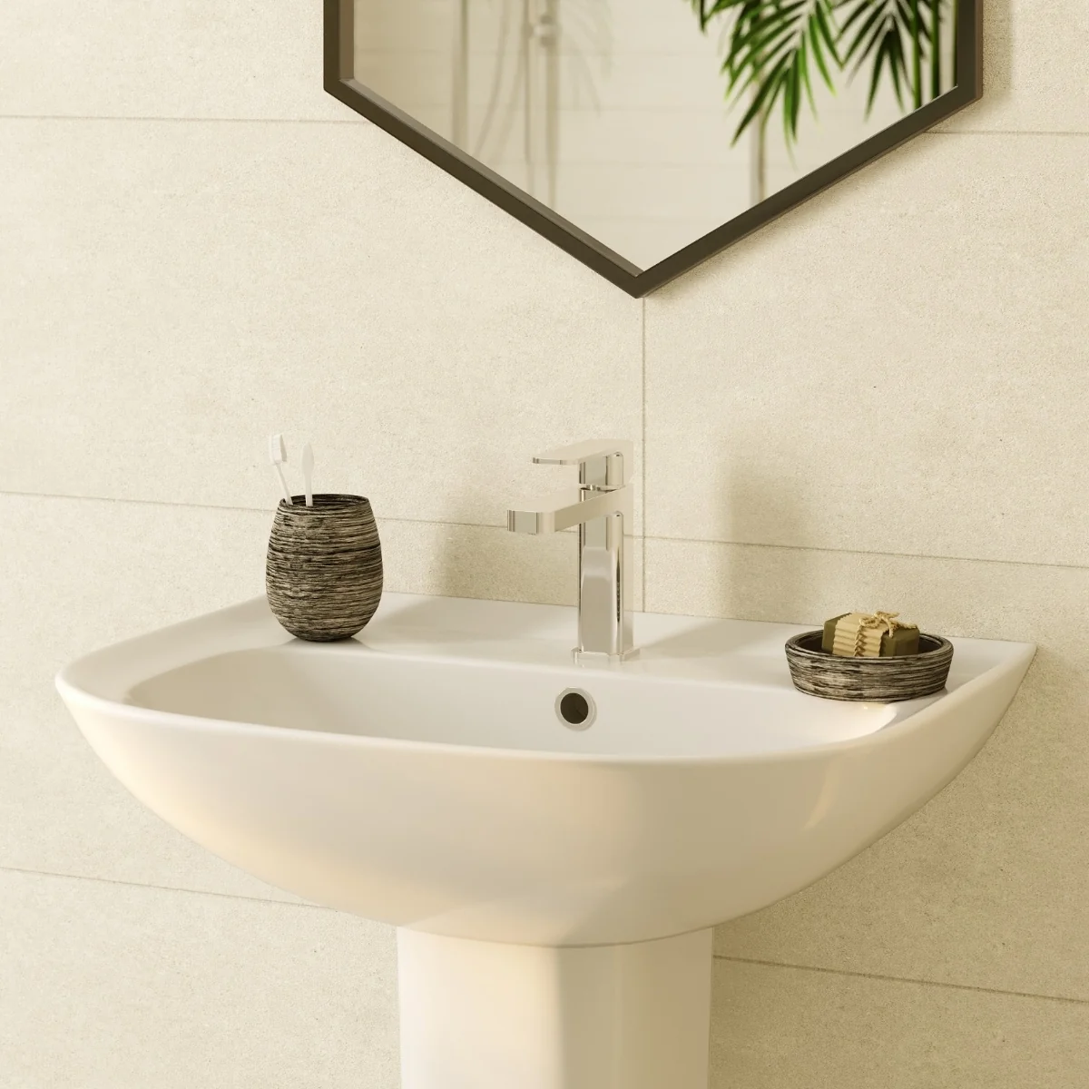 Harmony Cold Start Basin Mixer Tap Chrome with Click Waste