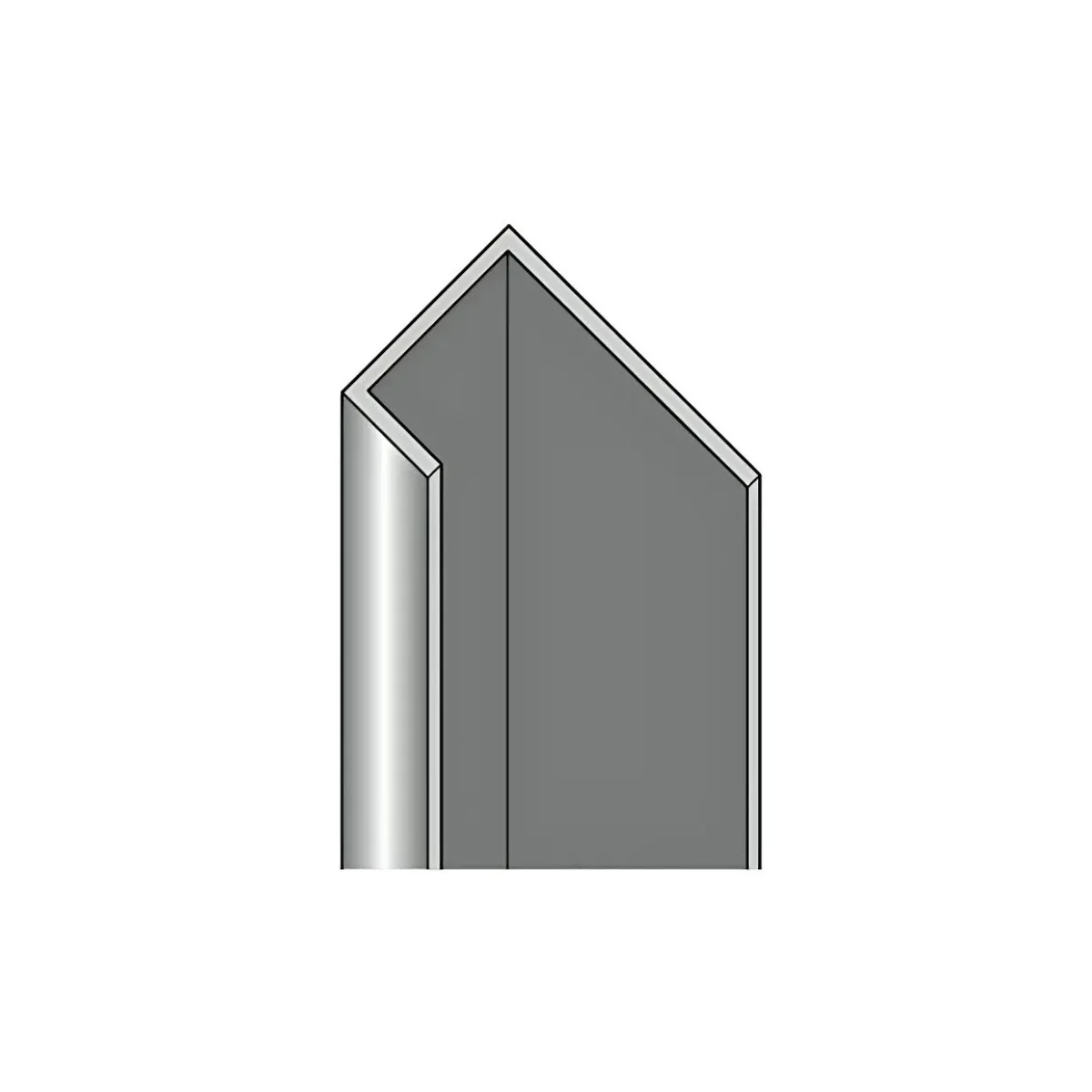 Aqua Pure Aluminium End Cap Trim Bright Silver 2400 x 10.5mm