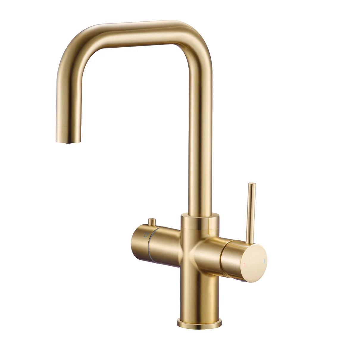 Aria 4 in 1 Instant Boiling Water Kitchen Mixer Tap Brushed Brass with Boiler & Filter