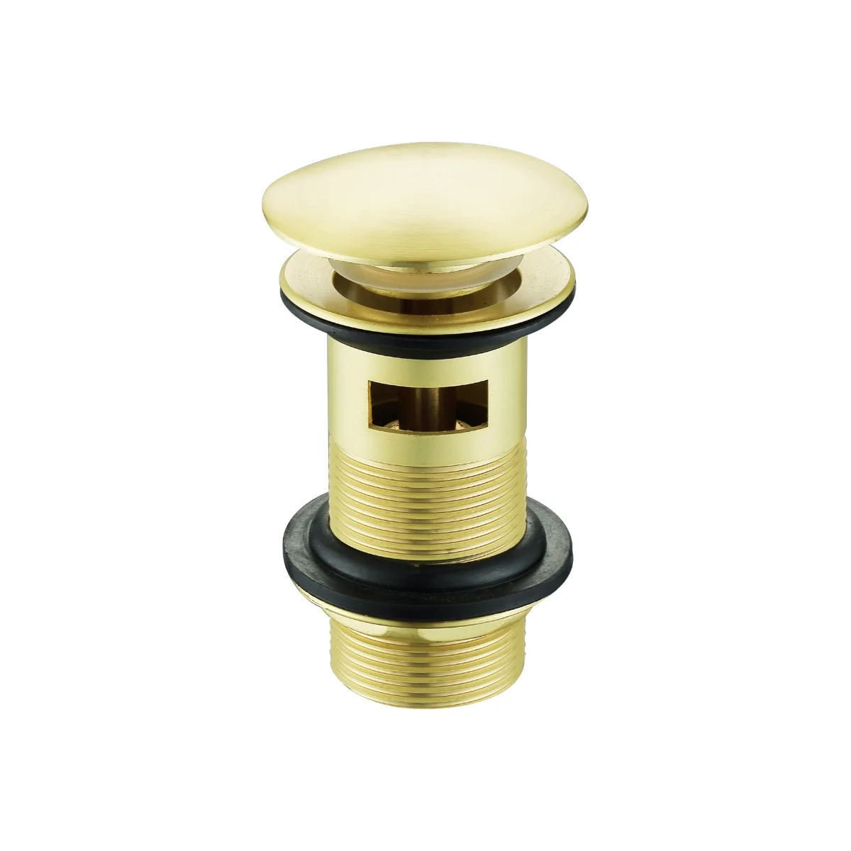 Domed Sprung Slotted Basin Waste Brushed Brass