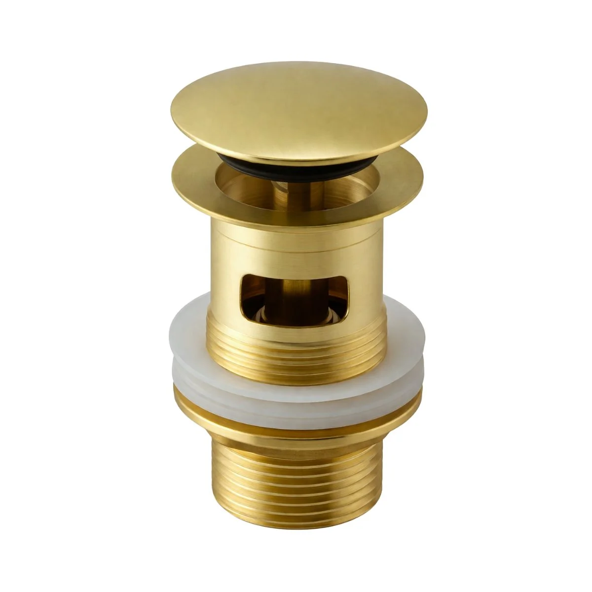 Domed Sprung Slotted Basin Waste Brushed Gold