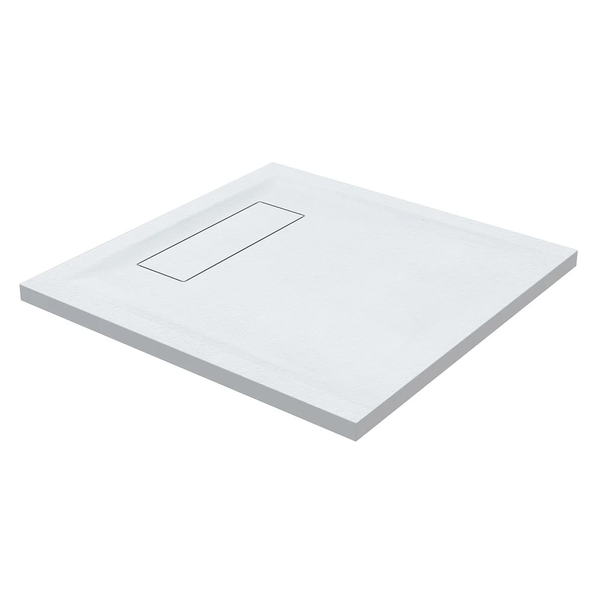 Caelum Slate Hidden Waste Square Slimline Shower Tray White 800 x 800mm