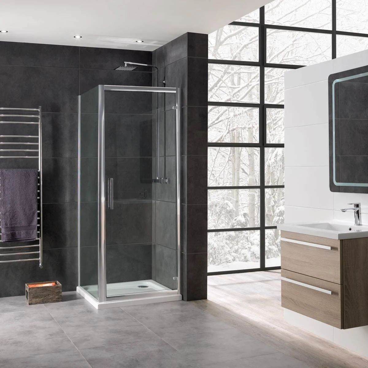 Coral 8mm Hinged Shower Door 1000mm