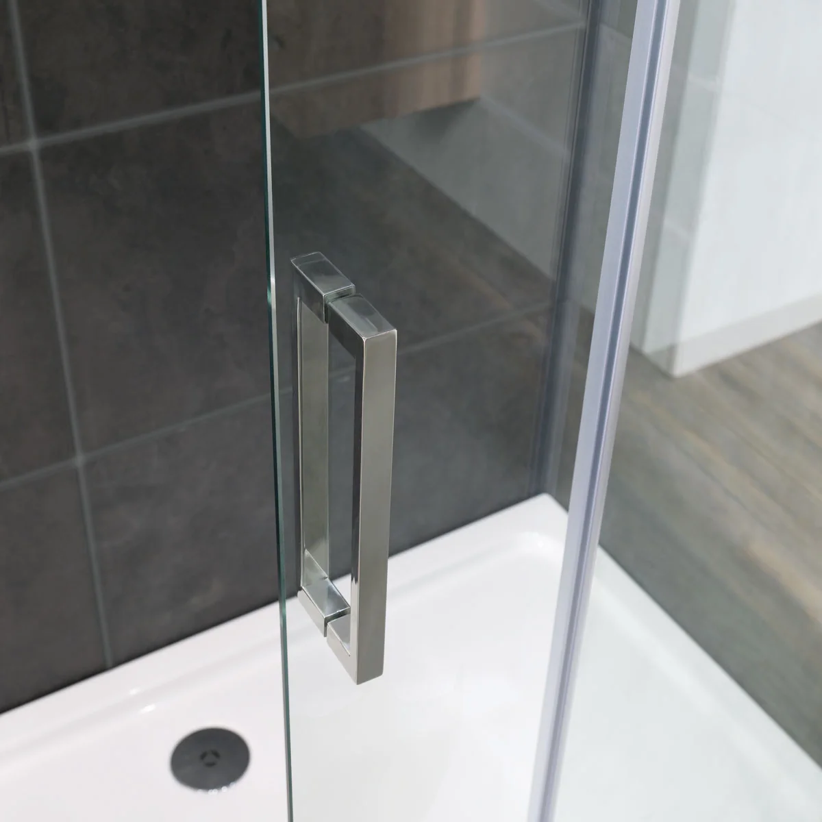 Coral 8mm Offset Quadrant Shower Enclosure Chrome 1100 x 800mm