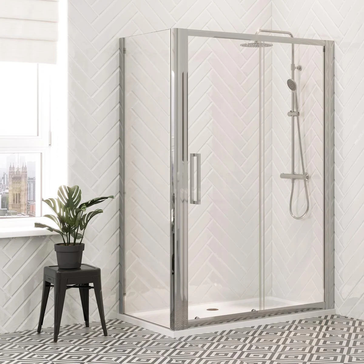 Coral 8mm Sliding Shower Door 1200mm Lifestyle