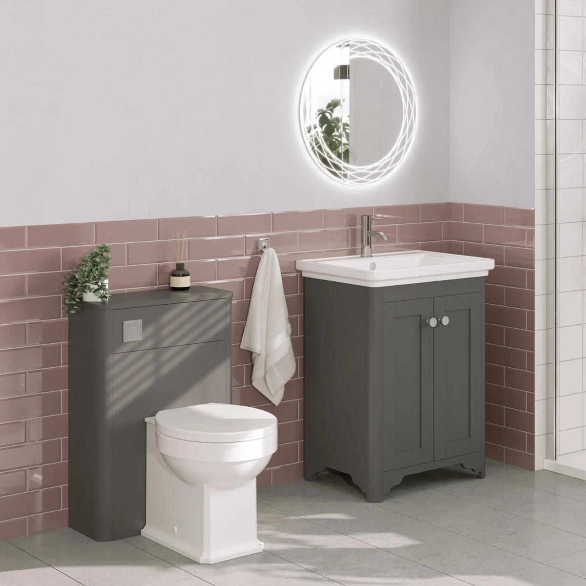 Country Back to Wall Toilet Unit Dust Grey Ash 550mm