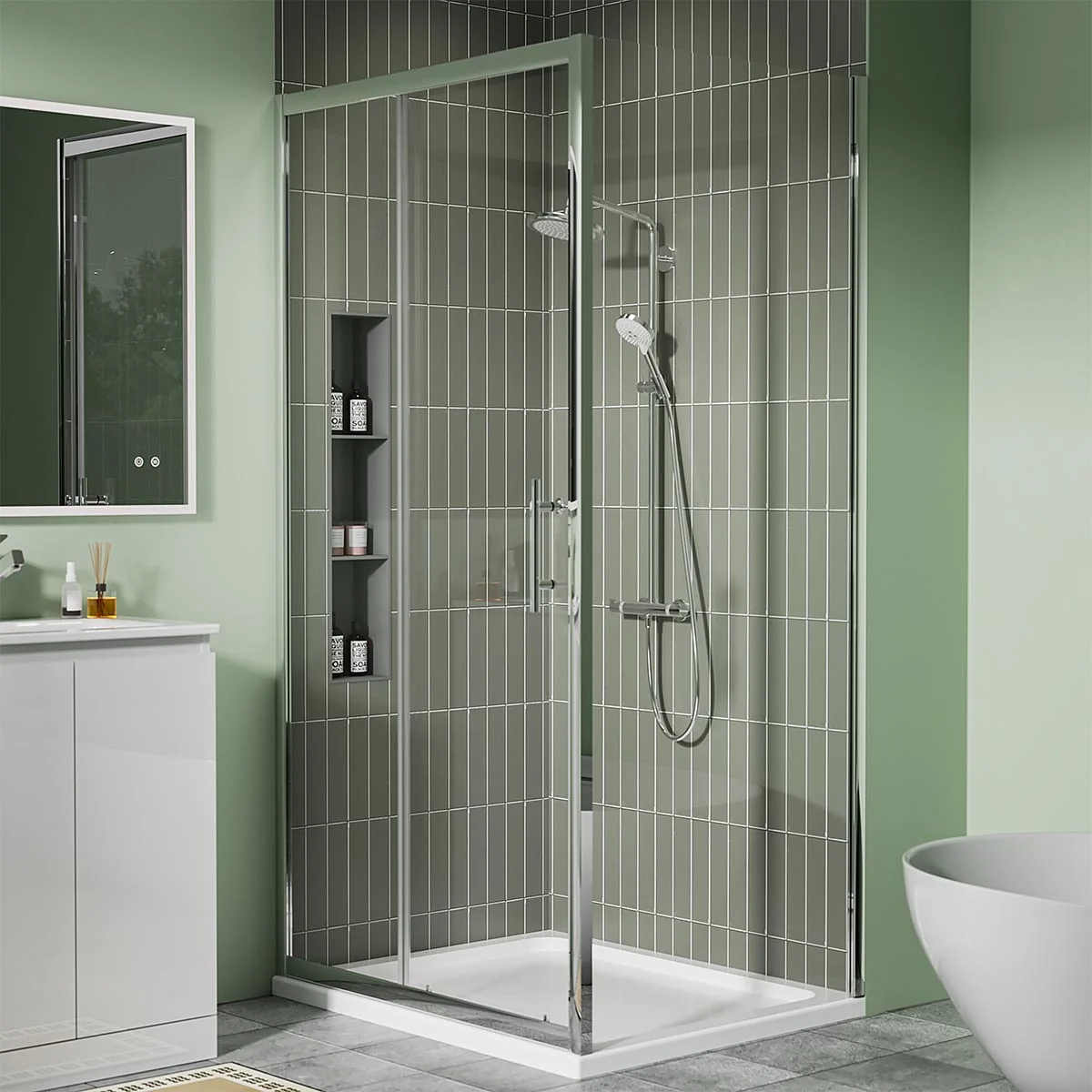 Coral 6mm Sliding Shower Door Chrome Configurable