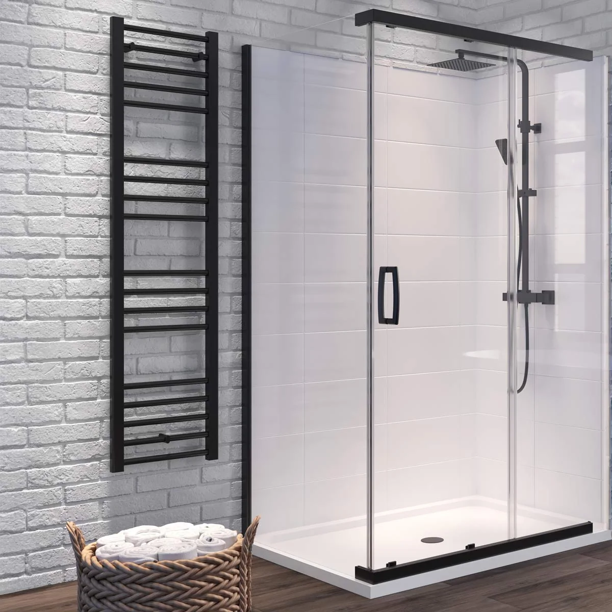 Dilusso 8mm Sliding Side Panel Polished Silver 900mm