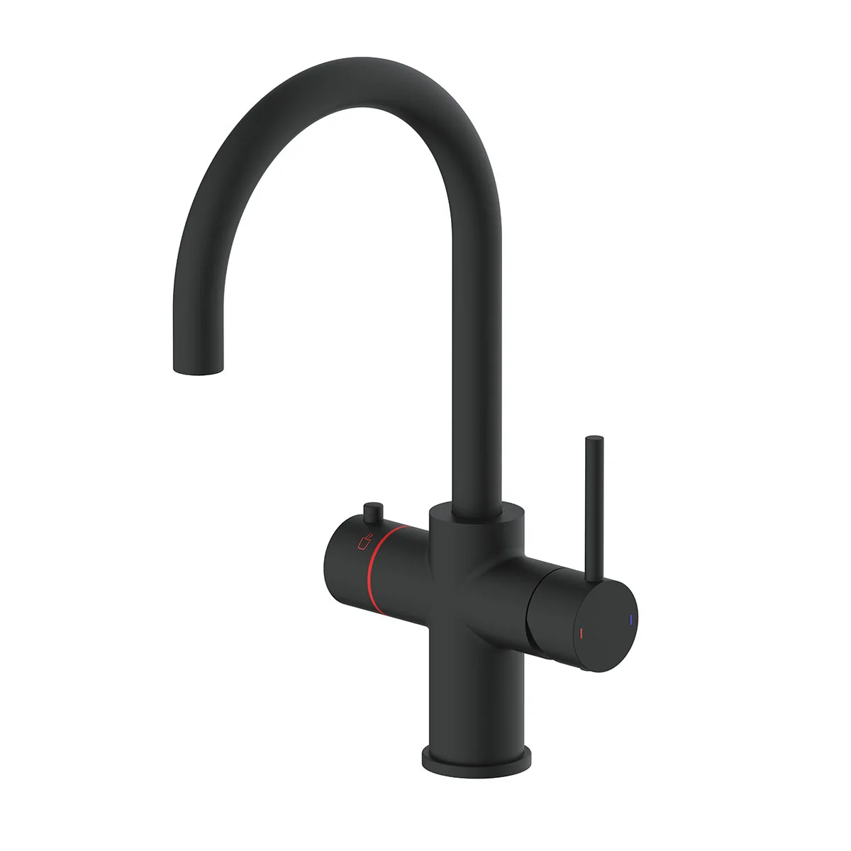 Elara 3 in 1 Instant Boiling Water Kitchen Mixer Tap Matt Black with Boiler & Filter