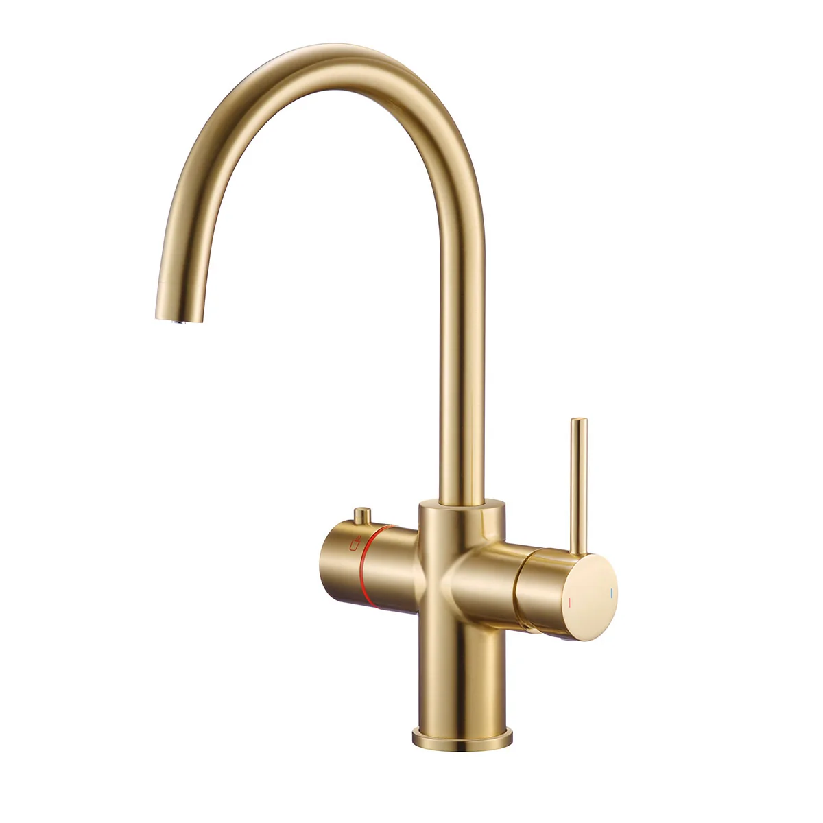 Elara 3 in 1 Instant Boiling Water Kitchen Mixer Tap Brushed Brass with Boiler & Filter