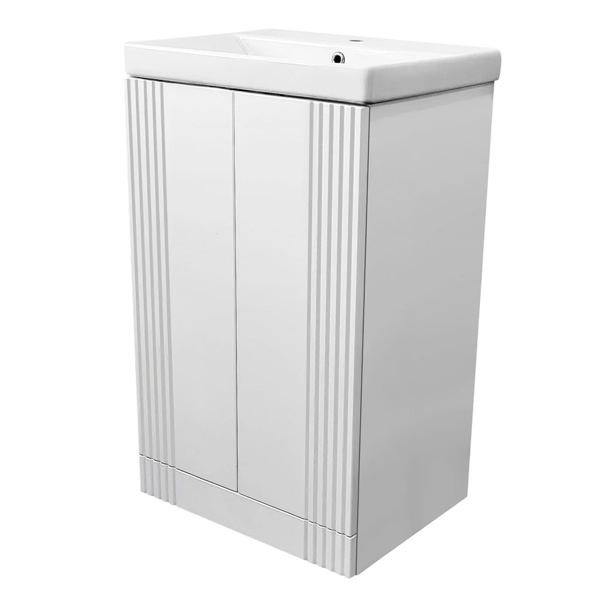 Groove Vanity Unit & Basin Matt White 600mm Cutout