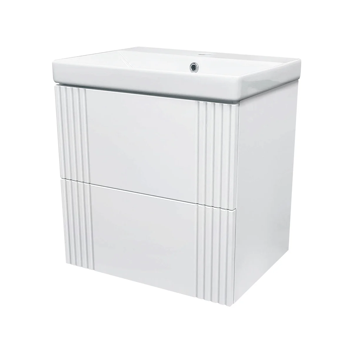 Groove Wall Hung Vanity Unit & Basin Matt White 500mm Cutout