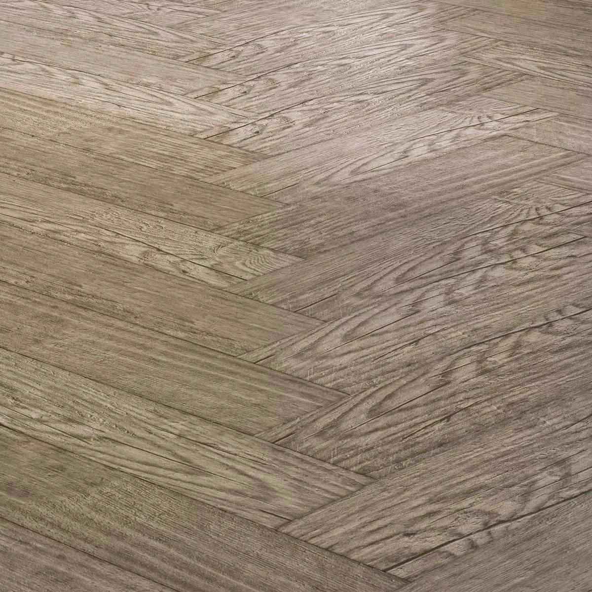 Hydro Step Herringbone 5G Click LVT Flooring Grey Oak with Underlay