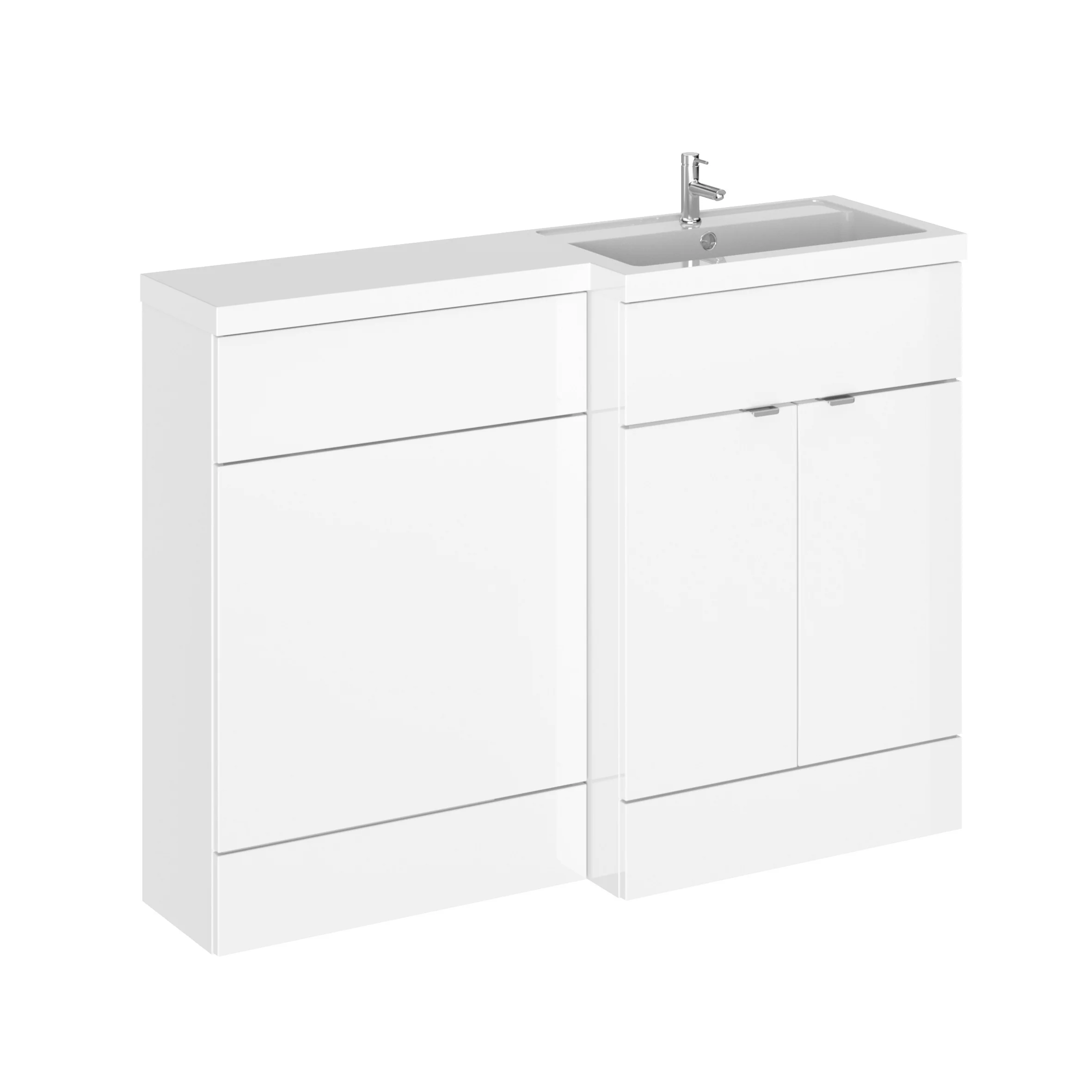Hudson Reed Fusion Combination Furniture & Basin White 1200mm Right Hand Option A