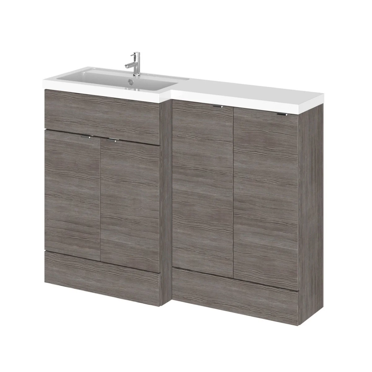 Hudson Reed Fusion Combination Furniture & Basin Grey Avola 1200mm Left Hand Option B