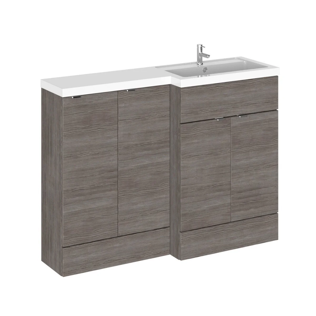 Hudson Reed Fusion Combination Furniture & Basin Grey Avola 1200mm Right Hand Option B
