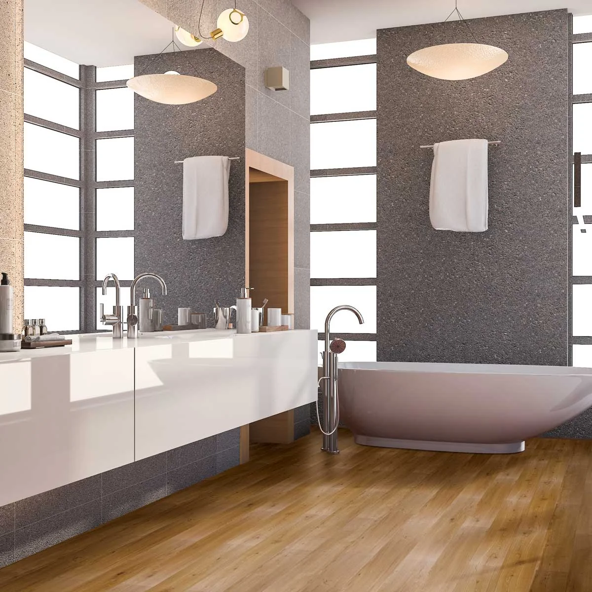 Hydro Step Click Flooring Medium Oak Roomset