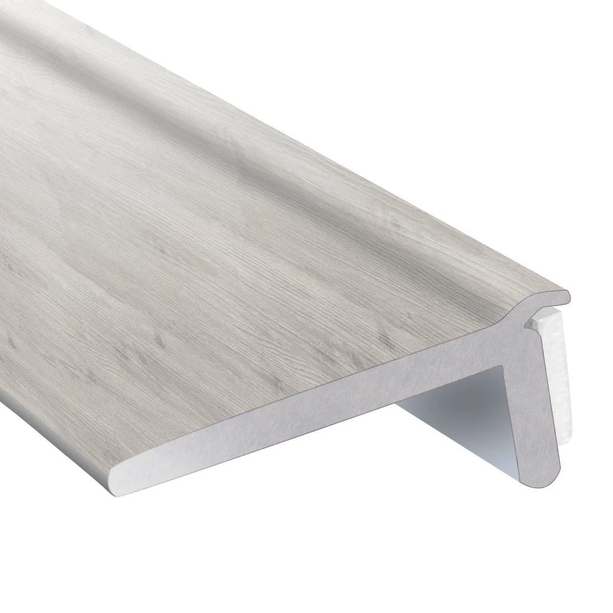 Hydro Step PVC Stick on Edge Trim White Ash 2000mm