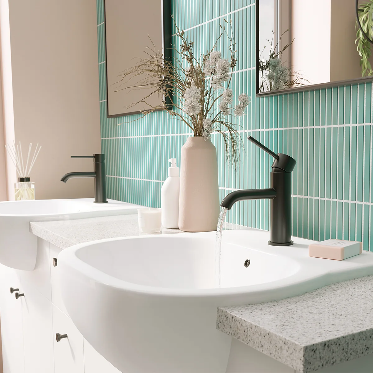 Serenity Basin Mixer Tap Matt Black