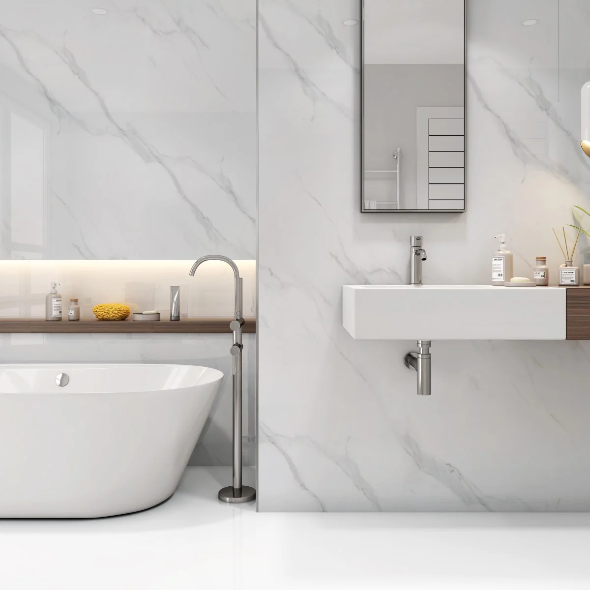 Neptune Matt Carrara Plain 1m Megaboard PVC Wall Panel 2400 x 1000 x 10mm Tongue & Groove