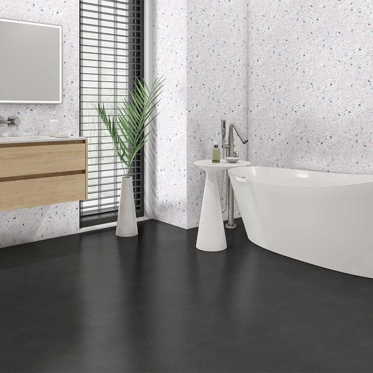 Neptune White Sparkle Waterproof PVC Wall Panels 2600 x 250 x 7.5mm Tongue & Groove (4 Pack)