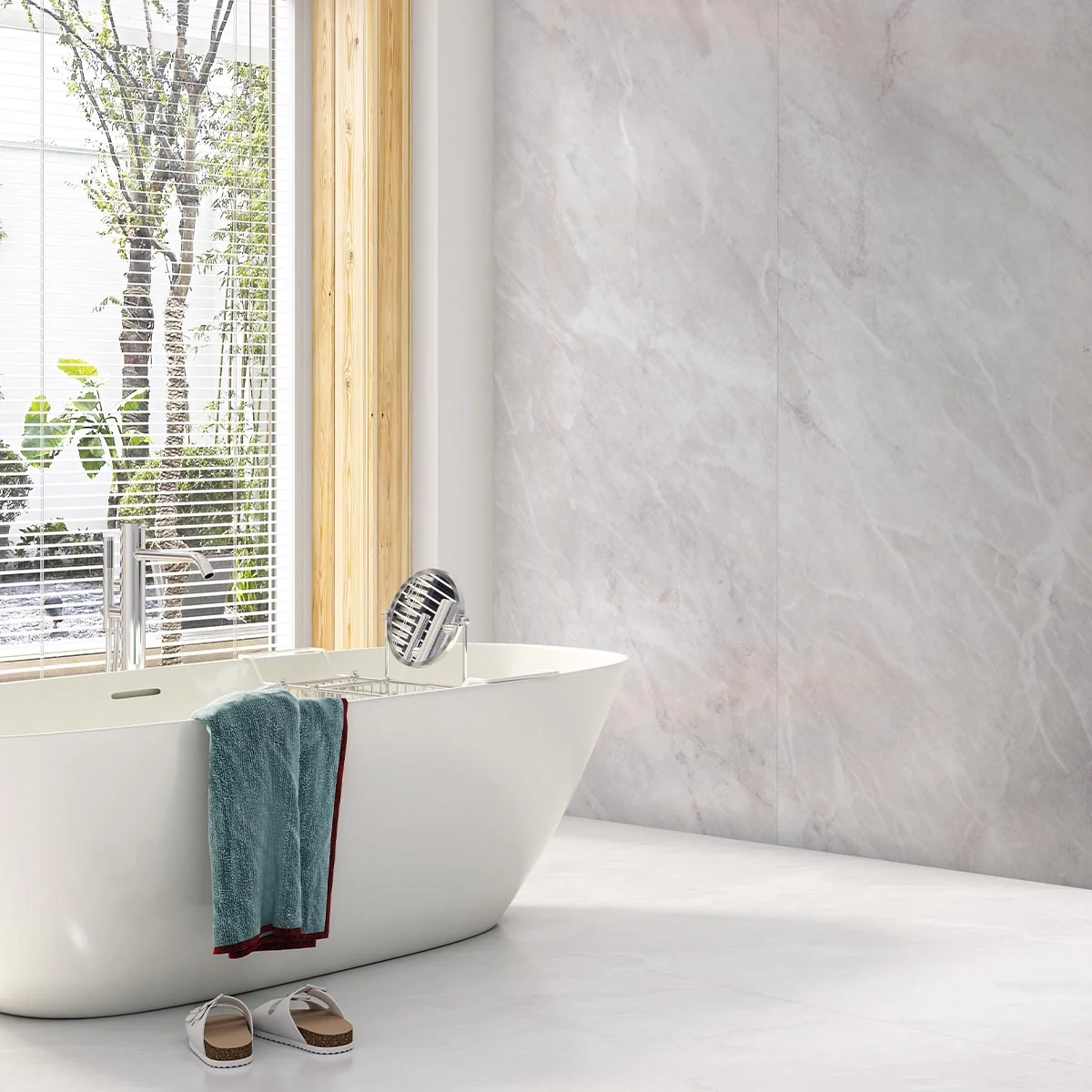 Neptune Silver Grey Marble Waterproof PVC Wall Panels 2600 x 250 x 7.5mm Tongue & Groove (4 Pack)