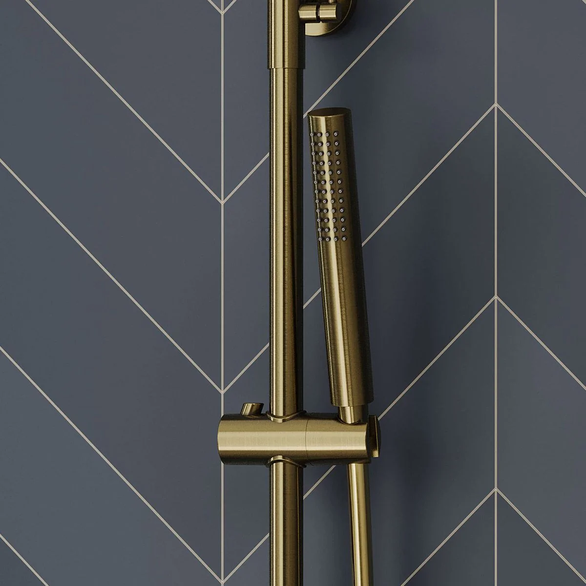 Globe Cool Touch Thermostatic Dual Function Bar Valve Shower System with Fixed Shower Head Brushed Brass