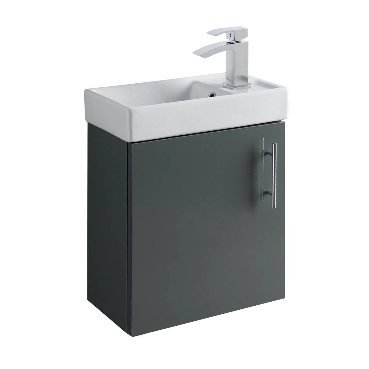 Premier Vault Wall Hung Vanity Unit & Basin Grey Gloss 400mm