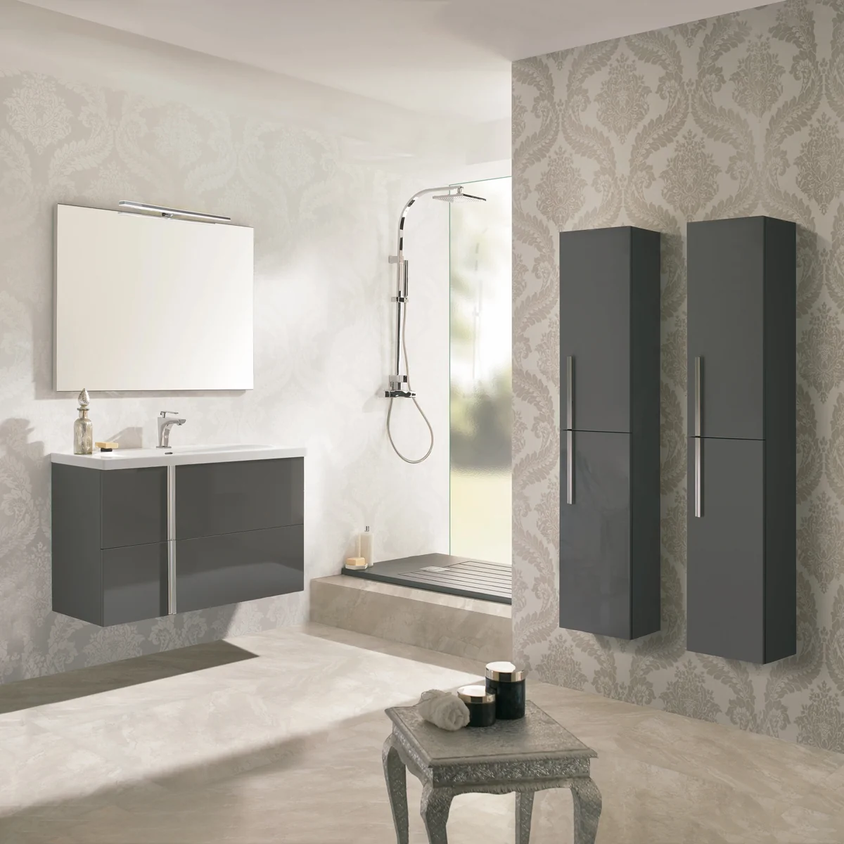 Royo Onix Tall Storage Unit Graphite 300mm