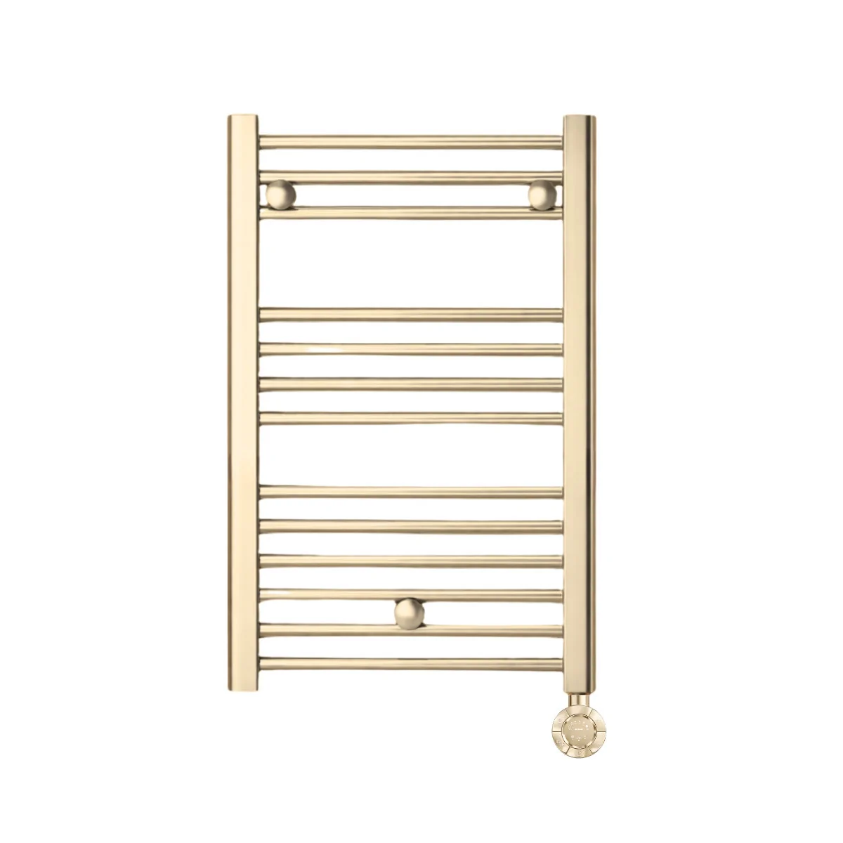 Silea Straight Heated Electric Towel Rail Brushed Brass