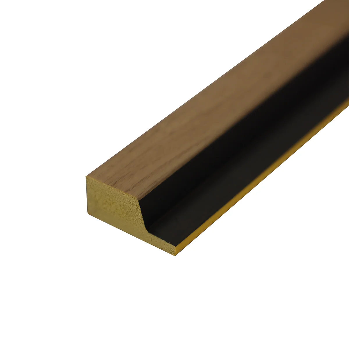 Slatwall Waterproof Walnut & Black Wooden Wall Panel Tongued End Cap 2400mm