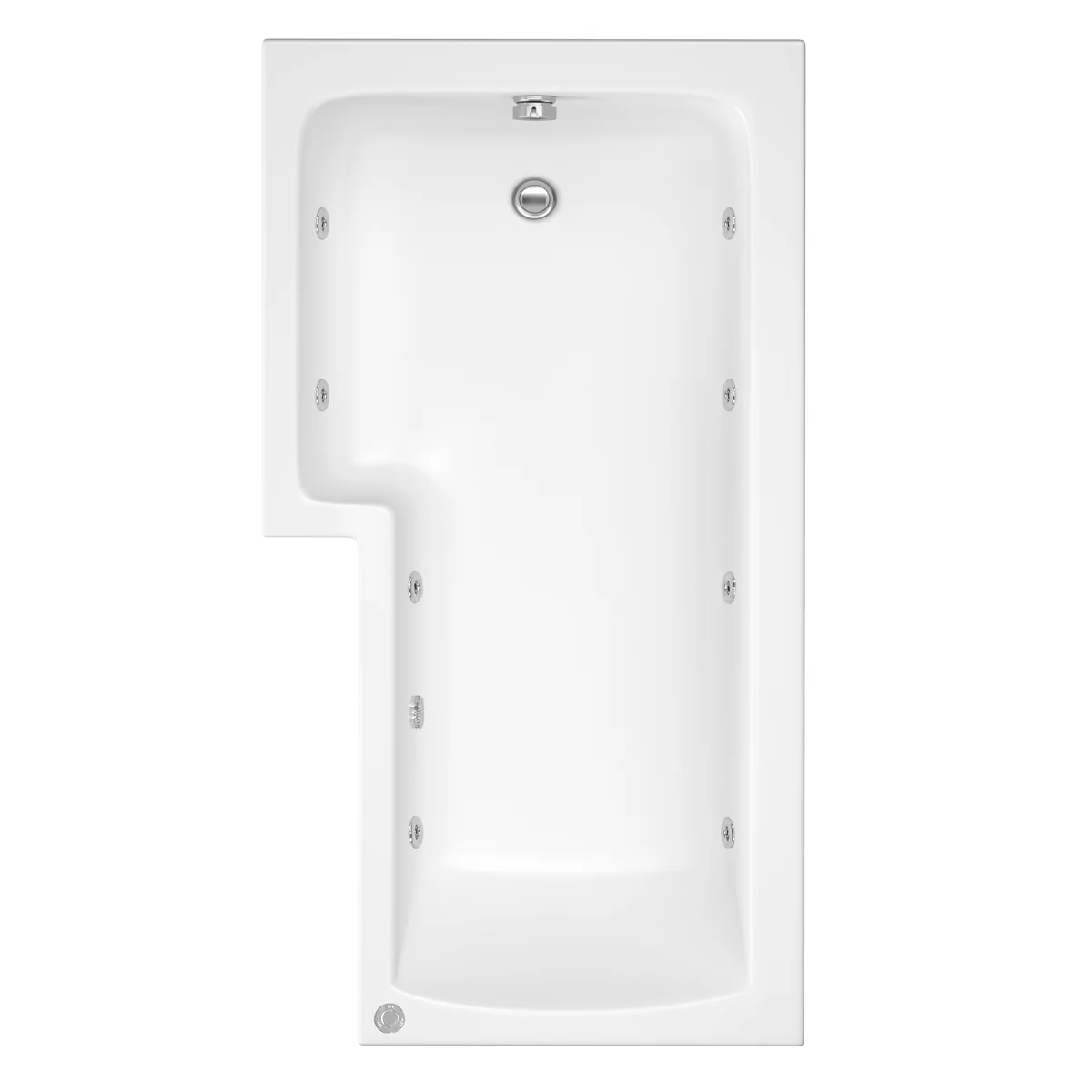 Trojan Solarna L Shape 8 Jet Whirlpool Shower Bath with Bath Waste Left Hand