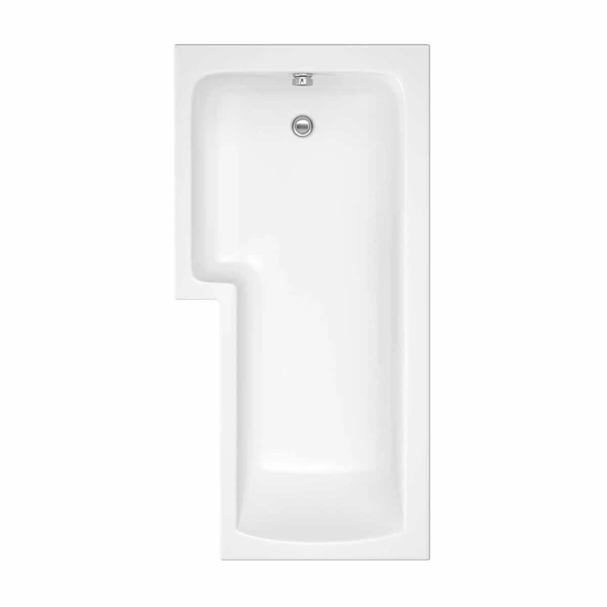 Trojancast Solarna Reinforced L Shape Shower Bath 1700 x 850mm with Panel & Towel Rail Screen Left Hand