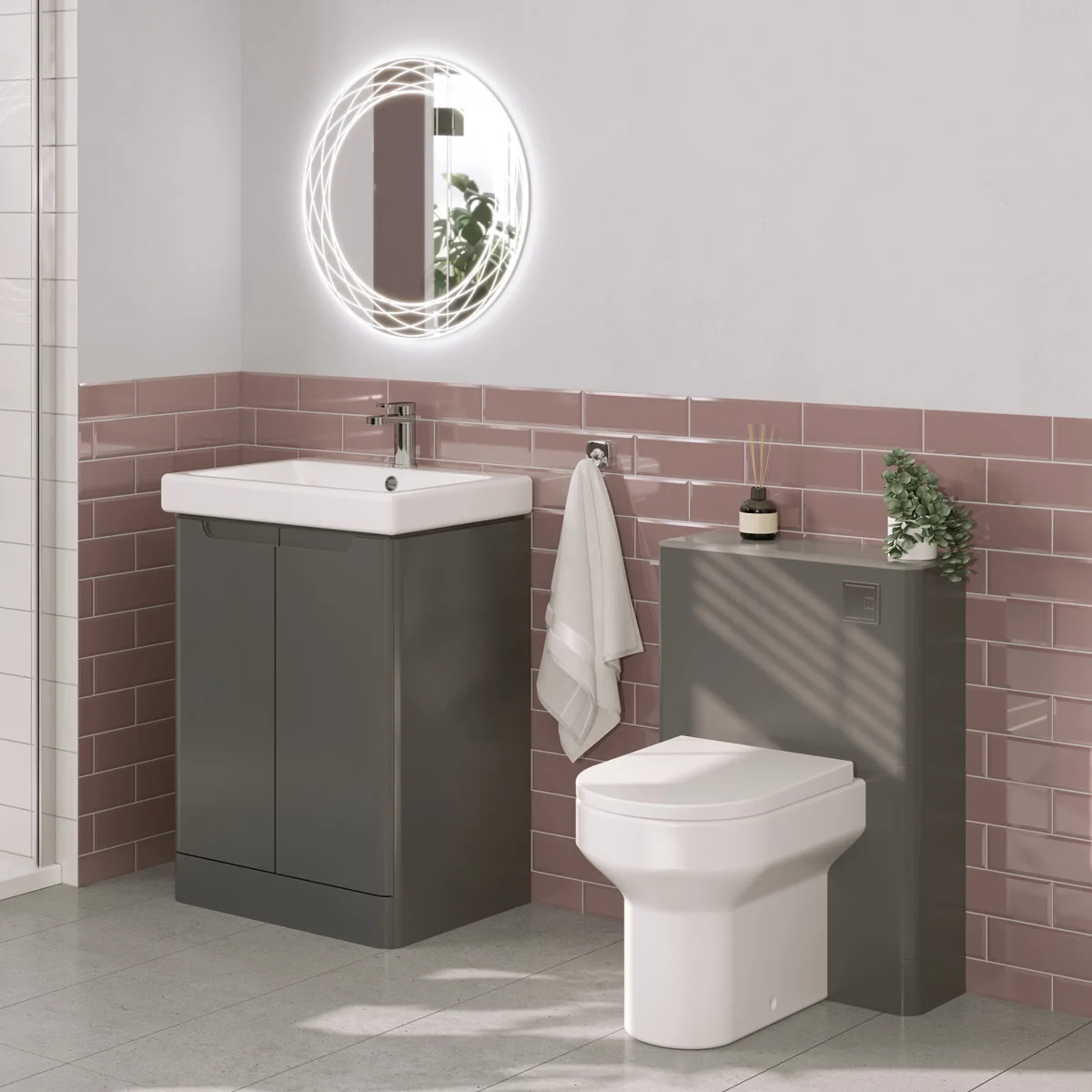 Soul Back to Wall Toilet Unit Matt Dust Grey 550mm