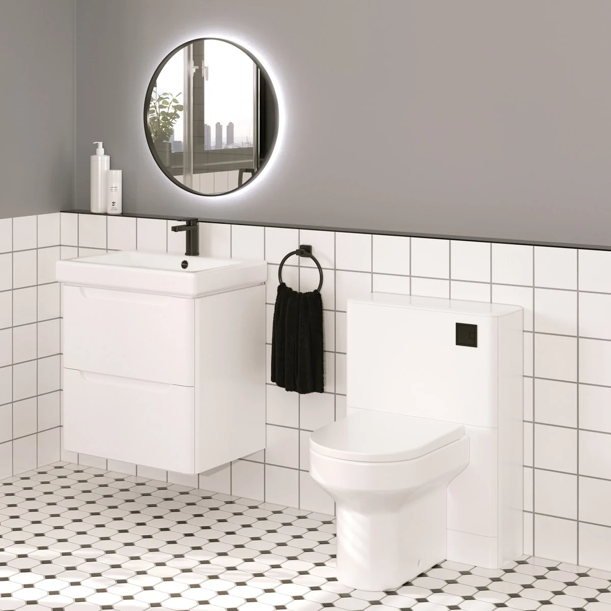 Soul Wall Hung Vanity Unit & Basin Matt White 500mm