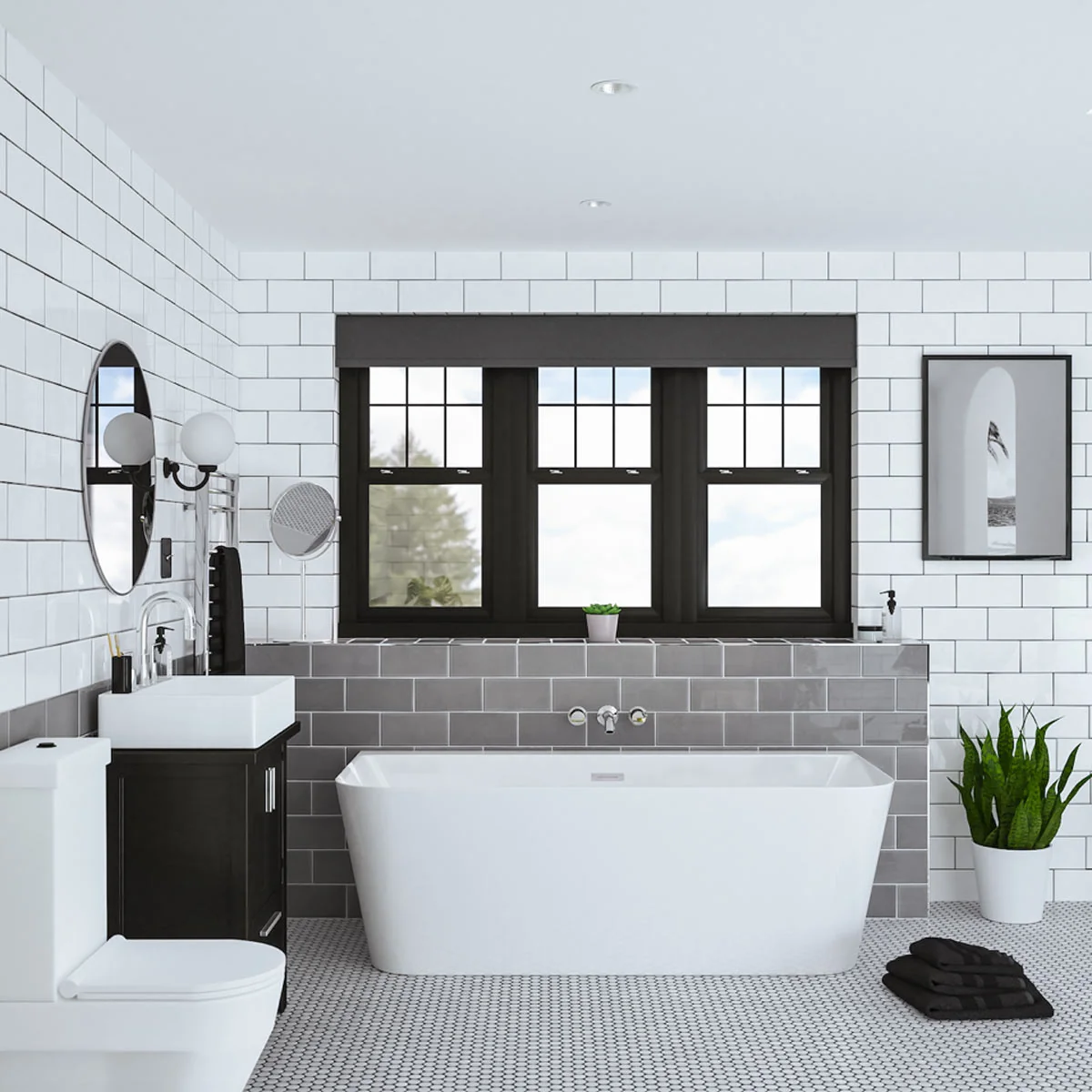 Trojan Darlington Freestanding D Shape Bath 1700 x 800mm with Waste