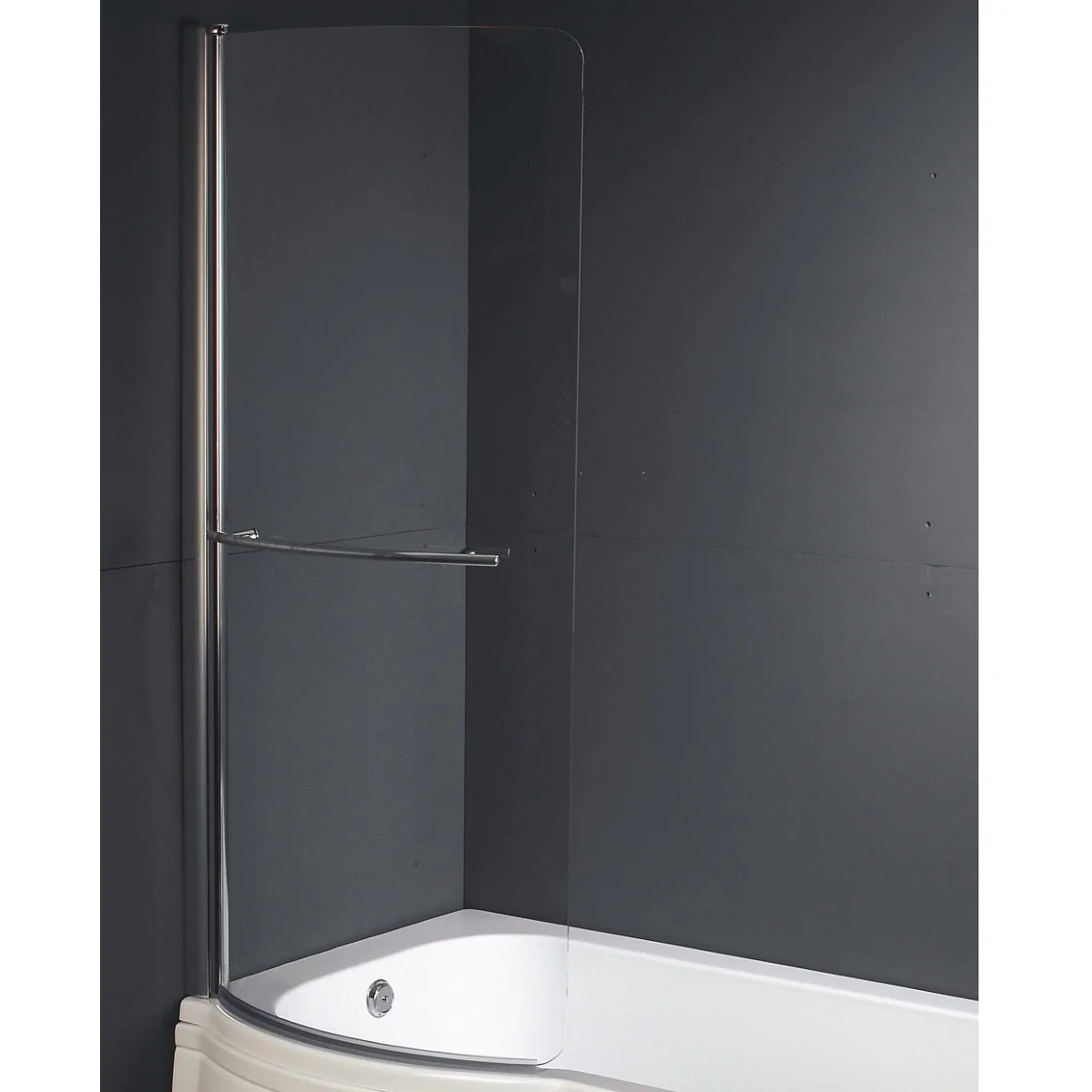 Trojan Concert P Shape Shower Bath Screen & Rail
