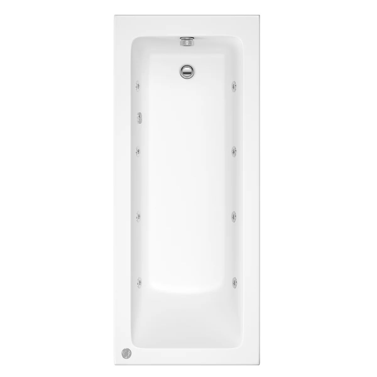 Trojan Solarna Single Ended 8 Jet Whirlpool Bath 1800 x 800 with Bath Waste