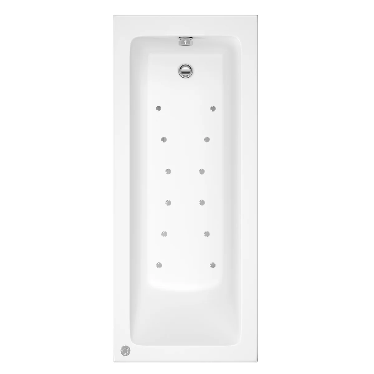 Trojan Solarna Single Ended 12 Jet Heated Air Spa Bath 1700 x 750 with Bath Waste