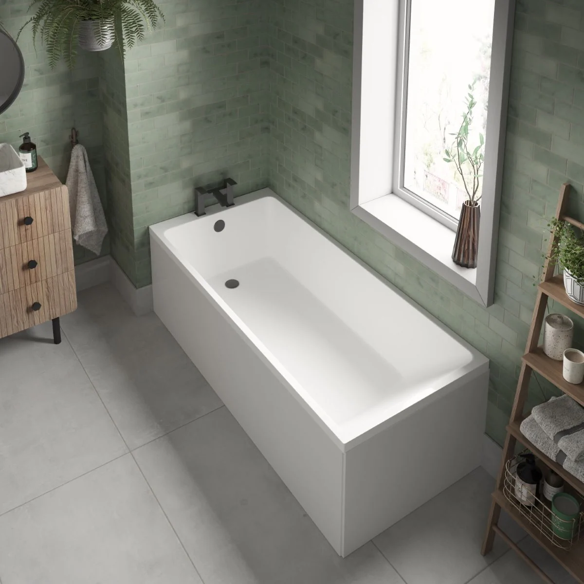 Trojancast Elite Edge Single Ended Bath 1800 x 800mm