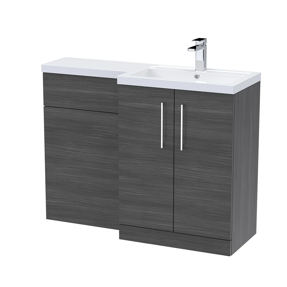 Arno 1105mm Vanity Unit & WC Unit Combination - Anthracite (Right Hand)