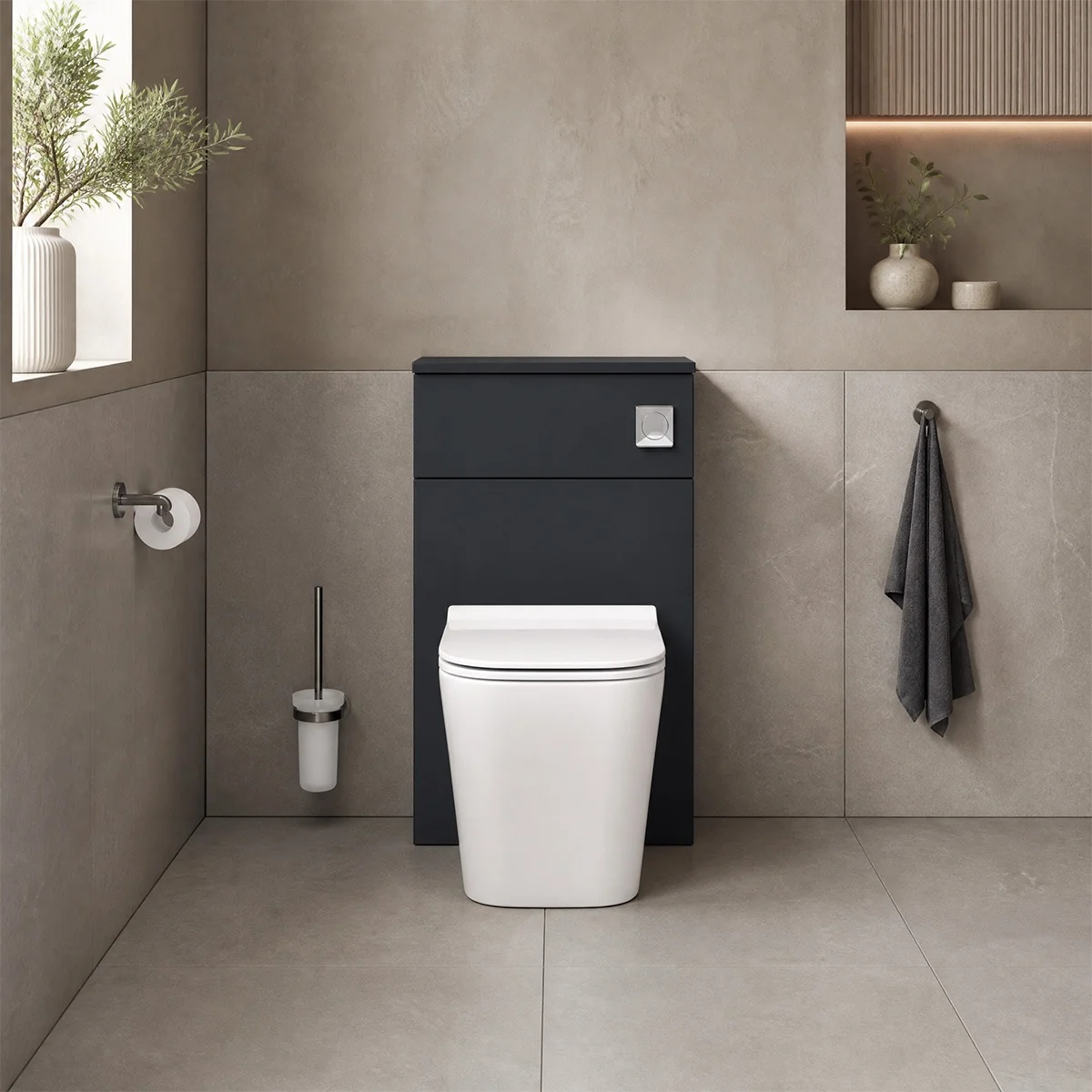 Nuie Arno 510mm Floor Standing WC Unit - Soft Black