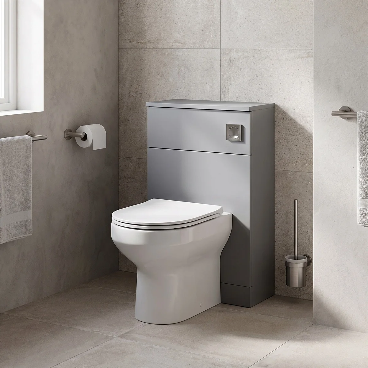 Nuie Arno 510mm Floor Standing WC Unit - Satin Grey
