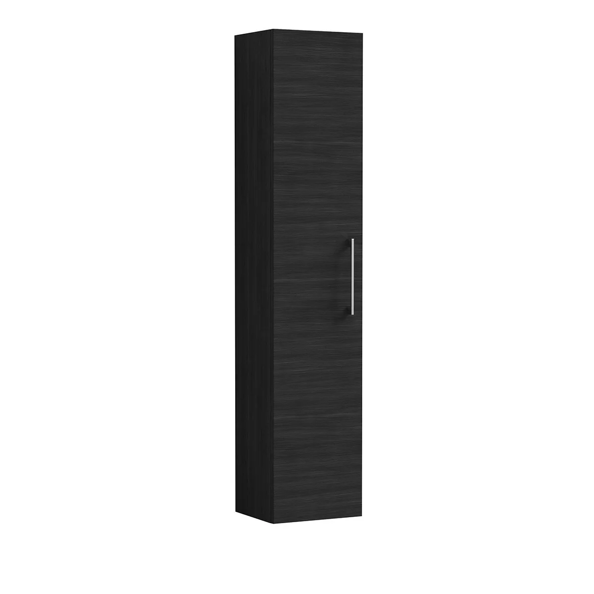 Arno 300mm Charcoal tall unit featuring a sleek full-height door and slim chrome handle, providing practical vertical storage while maintaining a clean, contemporary look.