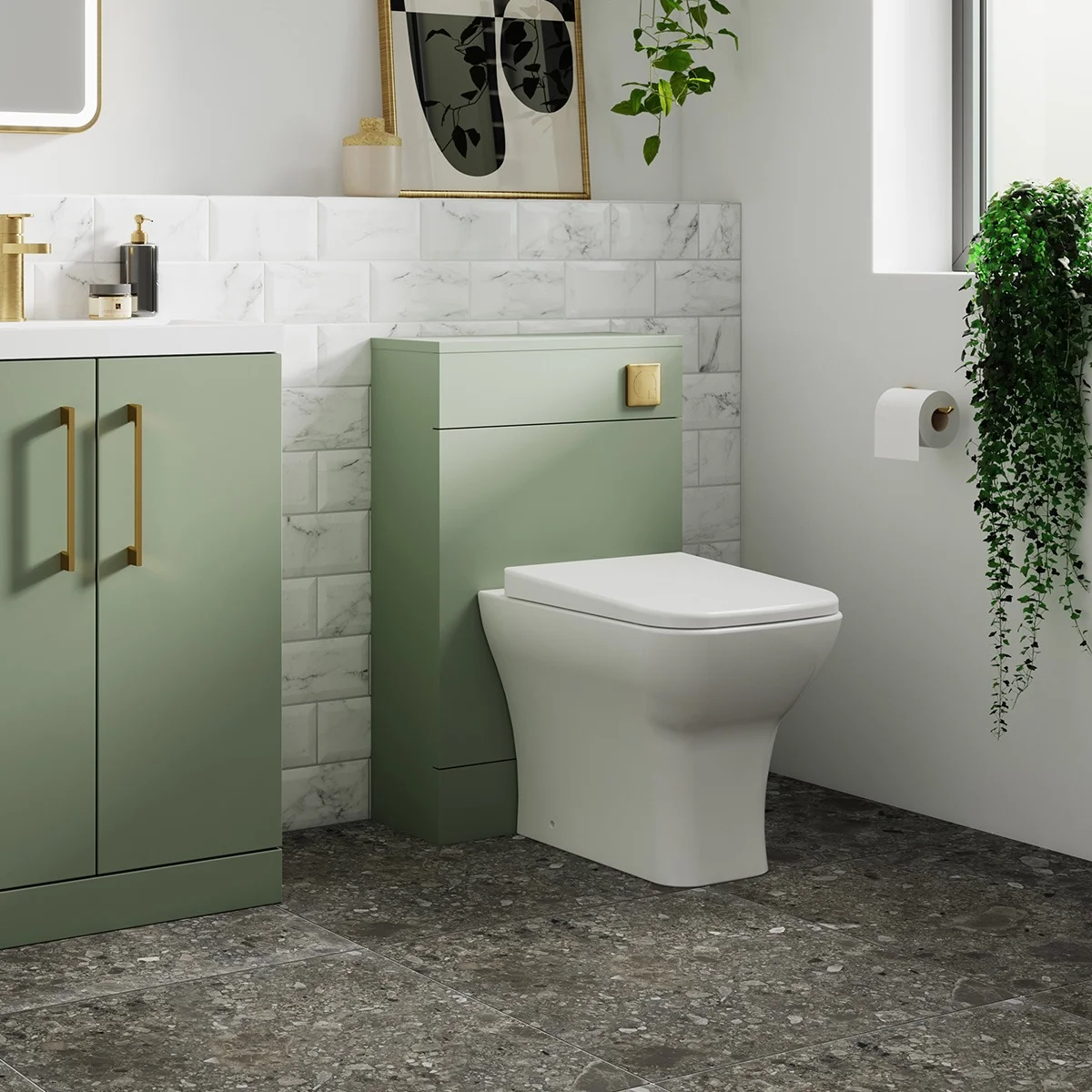 Arno 510mm Floor Standing WC Unit - Green