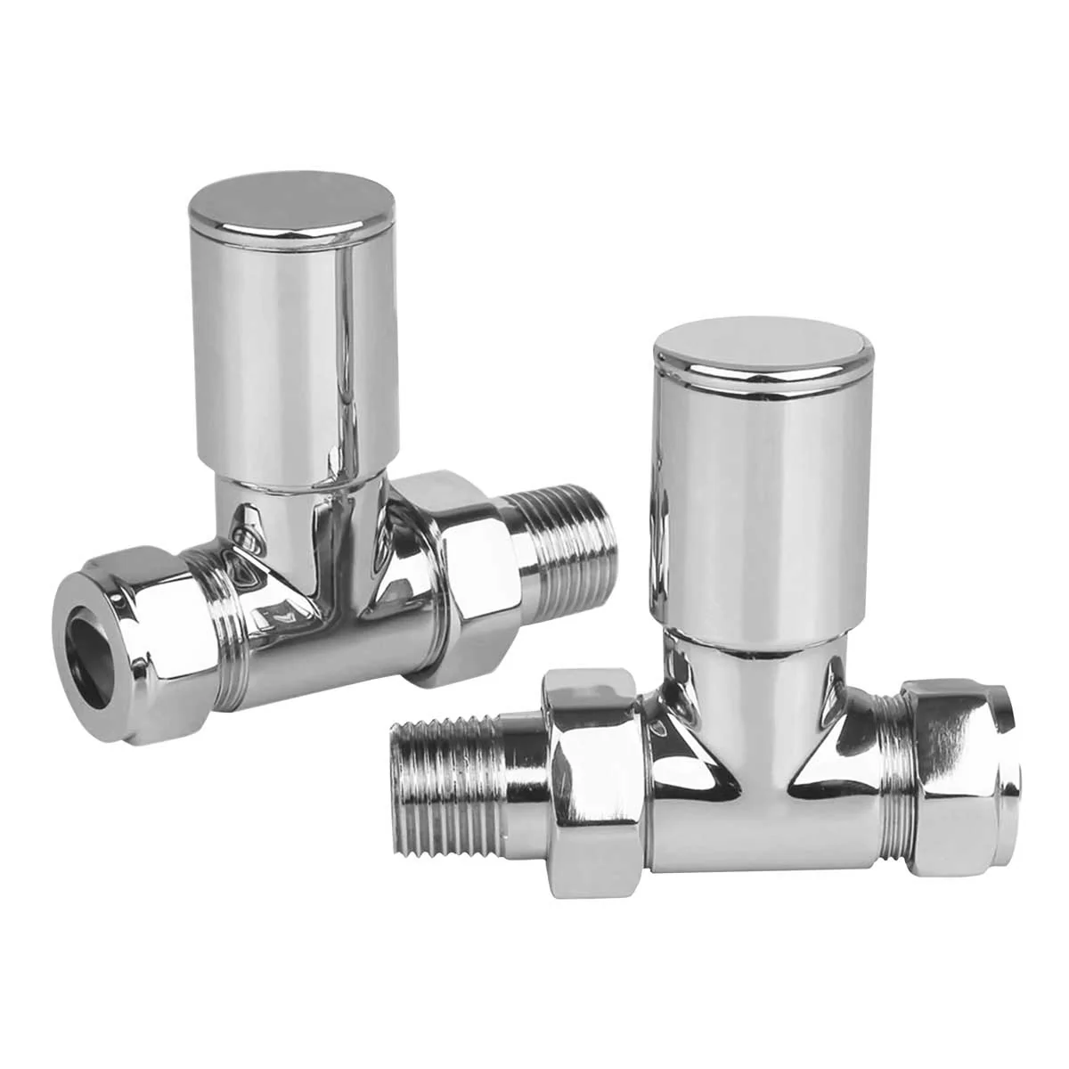 Warma Straight Radiator Valves Chrome